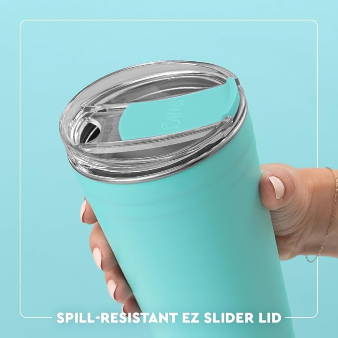 Swig Life 24oz Party Cup, Stackable Insulated Travel Coffee Tumbler with EZ Slider Lid, Cup Holder Friendly, Stainless Steel 24 oz Tumbler, Reusable Coffee Mug (Full Bloom)