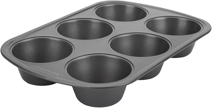 GoodCook Everyday Nonstick Steel Jumbo Texas Muffin Pan,6-cup,Gray,(Pack of 12)