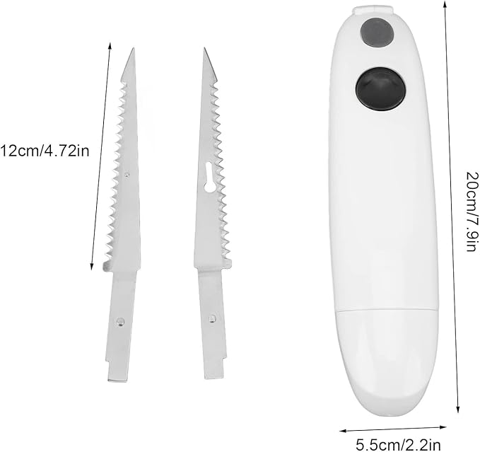 Electric Knife for Carving Meat, Poultry, Bread, Cordless Easy Electric Knife, 2 Serrated Stainless Steel Blades, Ergonomic Handle, Serving for Cooked Food