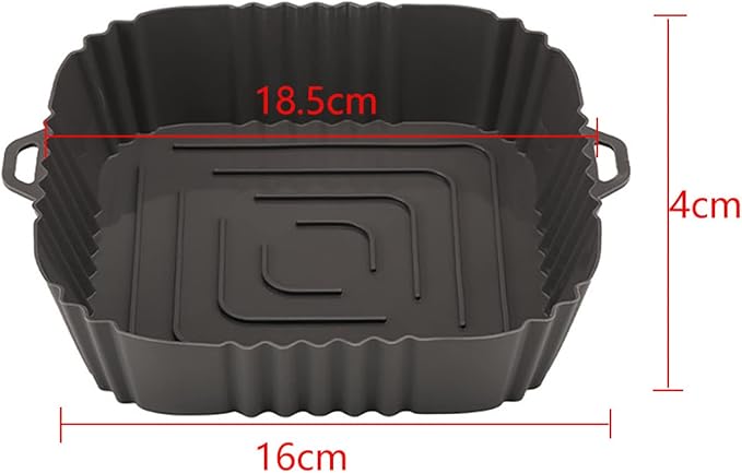 Silicone Baking Tray Reusable Air Fryer Liners Basket Nonstick Oven Baking Pan Multifunctional For Kitchen Gadgets 2Pcs Blue