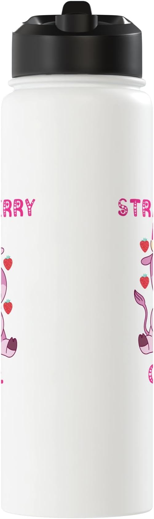 Strawberry Milk Girl Japanese Strawberry Shake Cute Pink Cow Stainless Steel Insulated Water Bottle