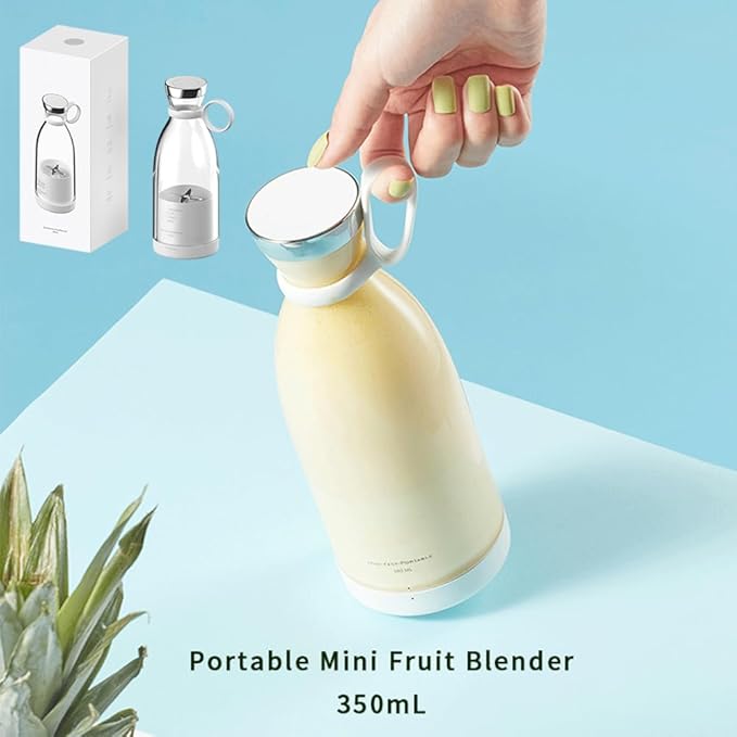 Portable Blender for Smoothies, Personal Small Smoothie Blender with 11.83 Oz/350ml for Shakes and Smoothies, Durable Stainless Steel Blades, Magnetic Charging, Convenient (White + Portable Cover)