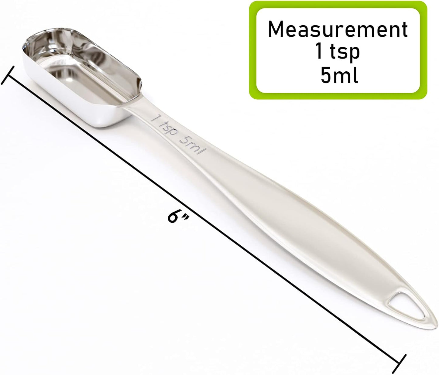 1PCS 1Teaspoon (1/3tbsp, 5ml) Single Measuring Spoon, Individual Stainless Steel Long Handle Measure Tablespoon Only