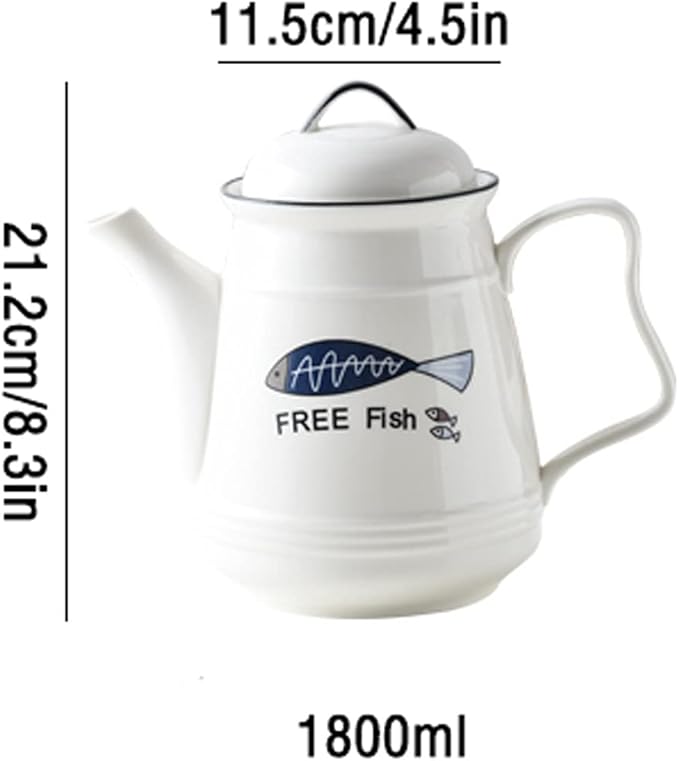 GRFIT Carafe Ceramic Cold Kettle with Handle Large Capacity Filter Teapot Teapot Home High Temperature Resistant Jug with Lid (170g) Water Pitcher (Color : Brass)