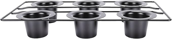 6 Cups Popover Pans, Nonstick Muffin Cupcake Pan, Pudding Cakes Bakeware Tray Mold Popover for Oven Baking Muffins Quiches Homemade Bakery Kitchen
