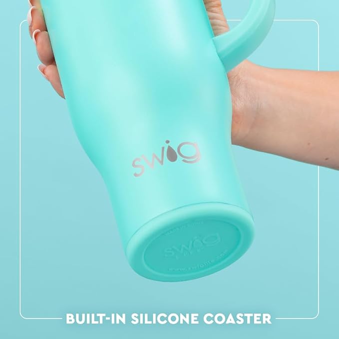 Swig Life 30oz Mega Mug, 30 oz Tumbler with Handle and Straw, Cup Holder Friendly, Dishwasher Safe, Extra Large Insulated Tumbler, Stainless Steel Water Bottle (Love All)