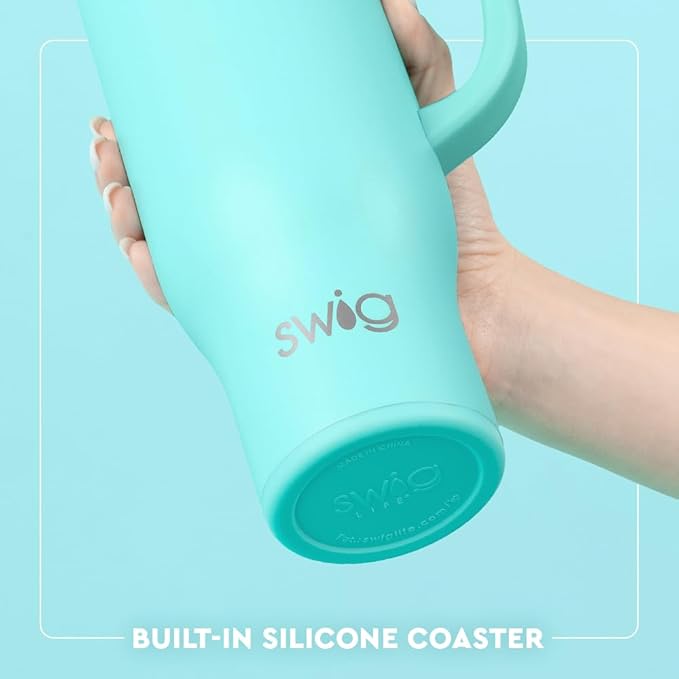 Swig Life 30oz Mega Mug, 30oz Tumbler with Handle and Straw, Large Insulated Tumblers, Cup Holder Friendly Travel Mug, Stainless Steel 30 oz Tumbler, Reusable Insulated Water Bottle (Jockey Club)