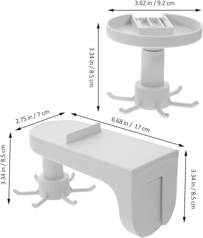 SUPVOX 2pcs Nail-Free Adhesive Kitchen Utensil Hooks with 360° Rotatable Six-Claw Design, Plastic Wall and Ceiling Mounted Storage Organizer for Cooking Tools and Sundries