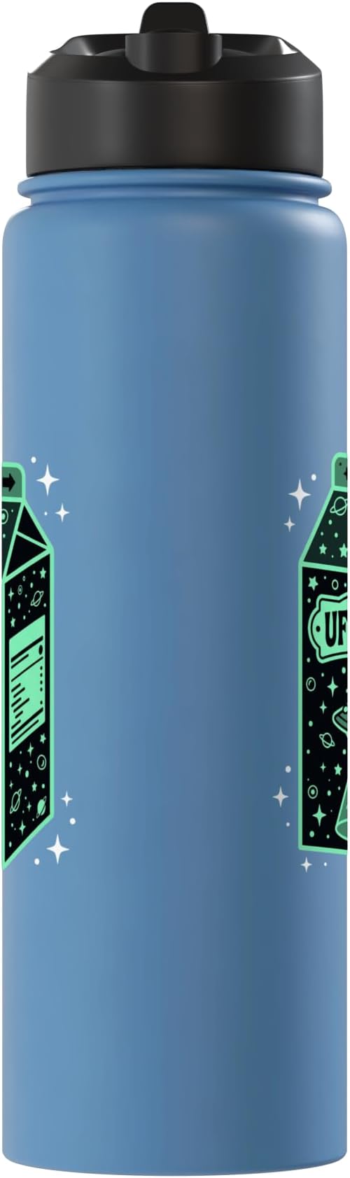 UFO Juice Retro Cat Abduction Alien Space Milk Cosmos Stainless Steel Insulated Water Bottle