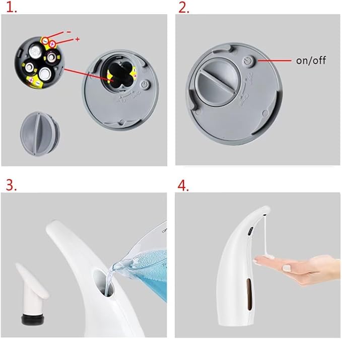 Soap Dispenser,Touchless Bath Kitchen Countertop Automatic Soap Dispenser with Infrared Motion Sensor,IPX6 Waterproof.Perfect for Bathroom and Kitchen.