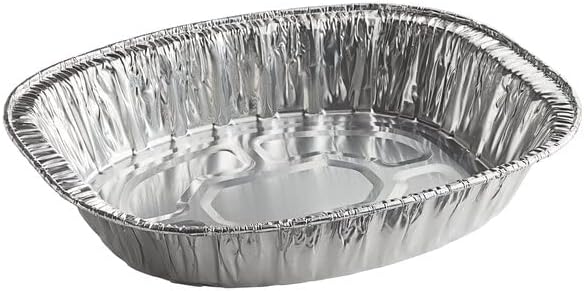 Disposable Oval Roasting Pan - Durable Turkey Roaster Pans Extra Large, Heavy-Duty Aluminum Foil, Deep, Oval Shape for Chicken, Meat, Brisket, Roasting, Baking, Recyclable (100)