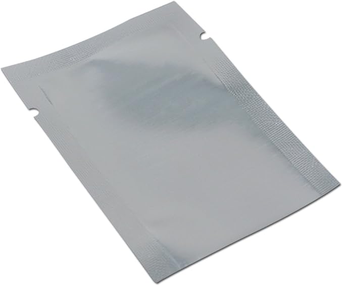 Silver Aluminum Foil Pouch Heat Seal Front Window Plastic Mini Open Top Flat Vacuum Packaging Mylar Bag Food Small Sample Mylar Food Storage Package (200, 9x13cm(3.5x5.1 inch))