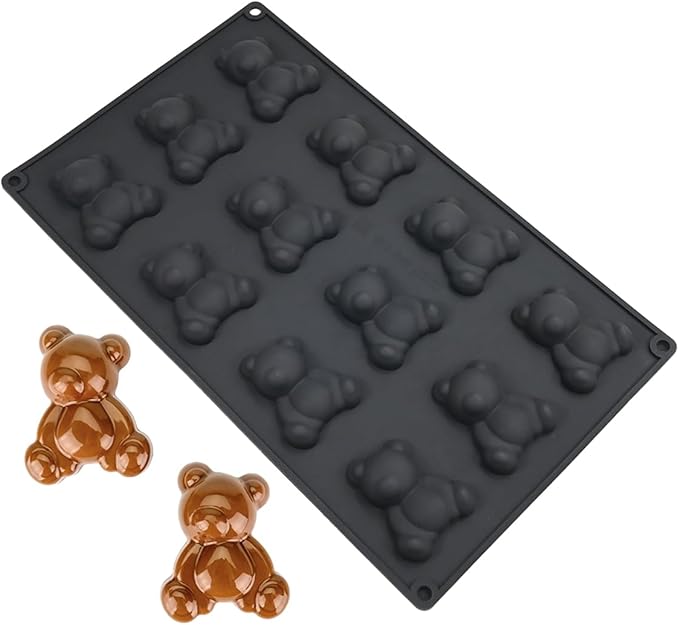 3D Bear Shape Cake Mold, Pudding Silicone Molds for Baking Pastry, Jelly, Ice Cream, Mousse Cake Decoration, Non-Stick Food Grade Silicone Baking Supplies (D_ Bear)