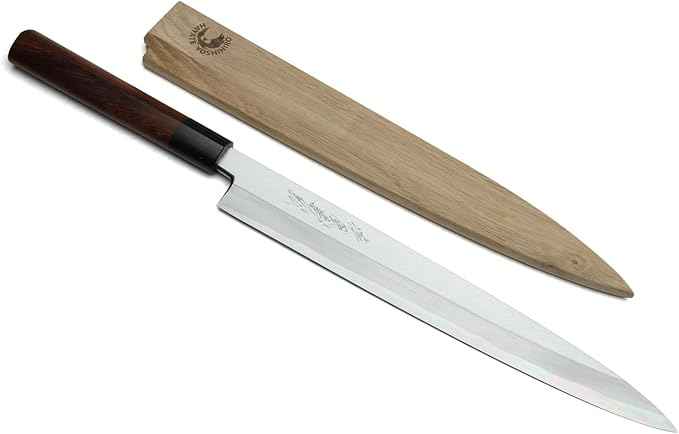 Yoshihiro Shiroko High Carbon Steel Kasumi Yanagi Rosewood Handle Sushi Sashimi Chef Knife (10.5" (270mm))