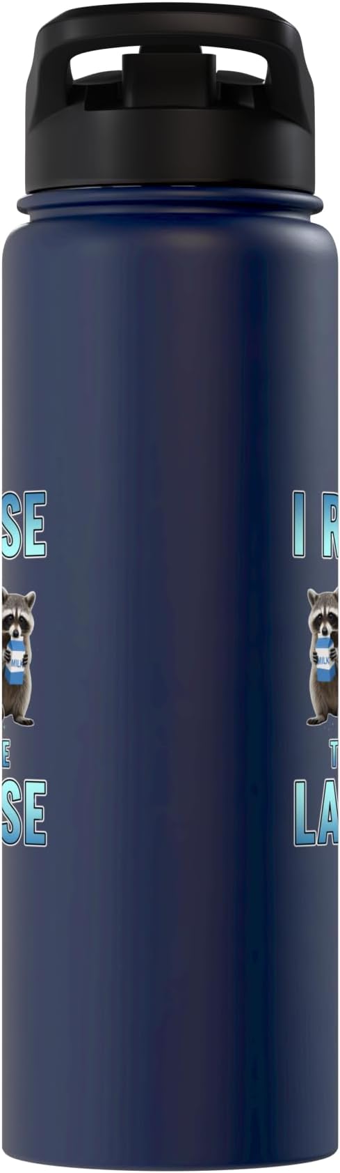 I Refuse To Tolerate Lactose Funny Raccoon Humor Stainless Steel Insulated Water Bottle