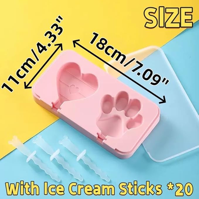3PCS/4PCS Cute Silicone Ice Cube Mold Set For Toddlers and Kids, Animal/Fruit/Dinosaur Shape Ice Cube Tray, BPA-Free Food Grade Ice Tray, Homemade Frozen Popsicle Maker Mold (4 PCS Pink)