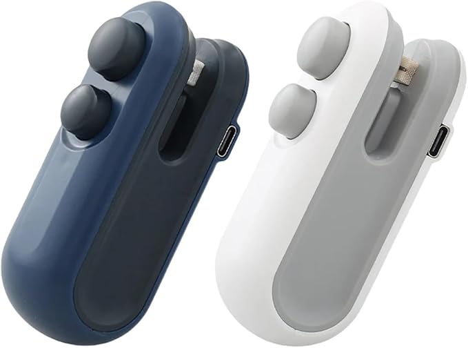 2 In 1 Sealer Cutter Mini Bag Sealer Handheld Heat Vacuum Sealer Handheld Bag Sealing Machine(Blue)