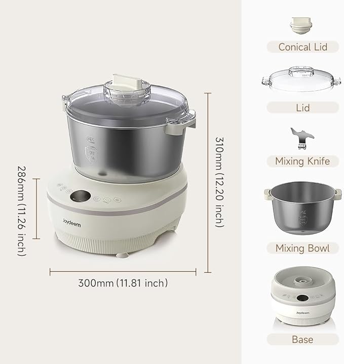 Joydeem Electric Dough Maker with Ferment Function, 5.3Qt Dough Mixer Machine, Perfect for Bread Pizza Roti Dumpling Dough & Sourdough, HMJ-A501