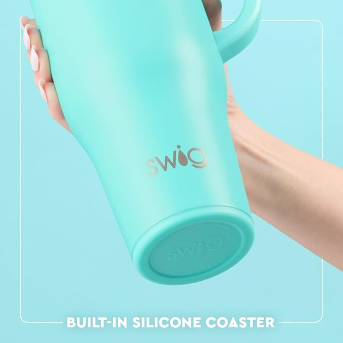 Swig Life 40oz Leak Proof Mega Mug, 40oz Leak Proof Tumbler with Handle and Straw, Extra Large Insulated Tumblers, Cup Holder Friendly Travel Mug, Reusable Leakproof Water Bottle (Taco Night)