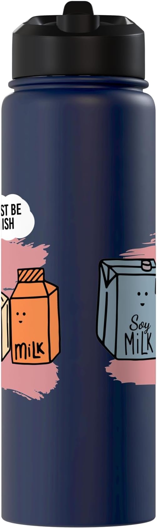 He Must Be Spanish I Milk Soy Milk Milk Carton Fun Soy Stainless Steel Insulated Water Bottle