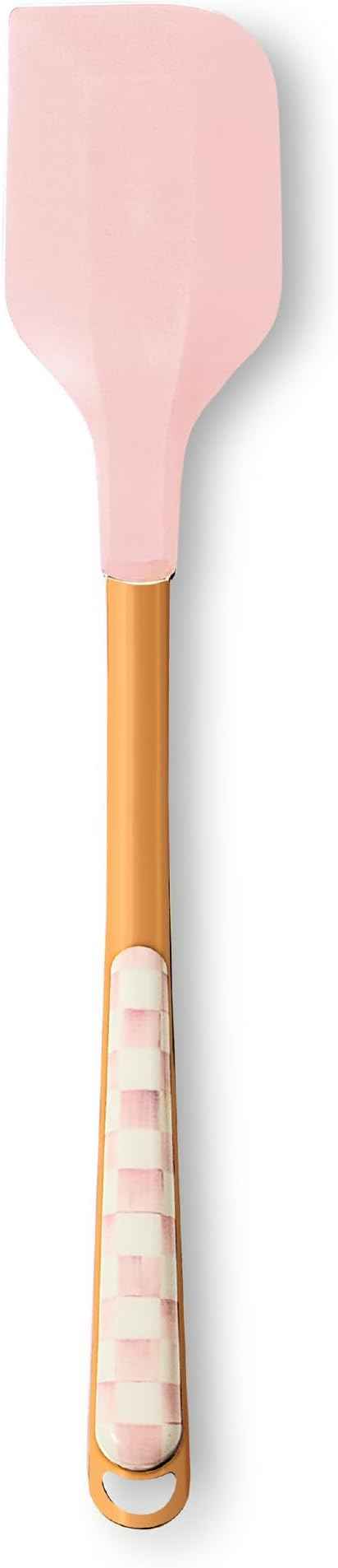 MACKENZIE-CHILDS Kitchen Spatula, Silicone Spatula for Cooking, Pink-and-White Rosy Check
