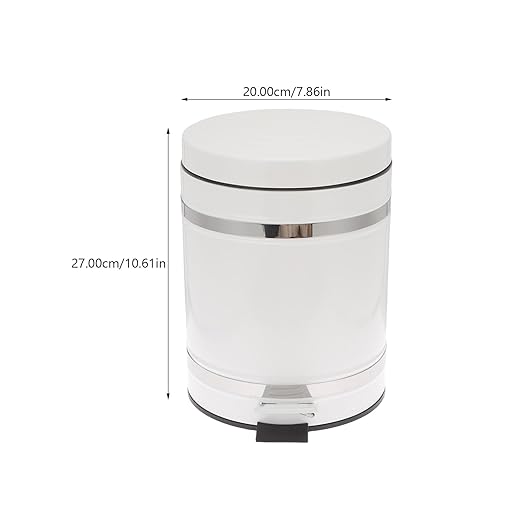 European Style Round Foot Pedal Trash Can with Lid, 12l Household Waste Bin for Bathroom and Office, Sturdy Iron Construction, Step-Operated Covered Garbage Container