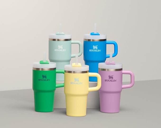STANLEY Quencher H2.0 Tumbler with Handle and Straw 14 oz | Flowstate 3-Position Lid | Cup Holder Compatible for Travel | Insulated Stainless Steel Cup | BPA-Free | Meadow