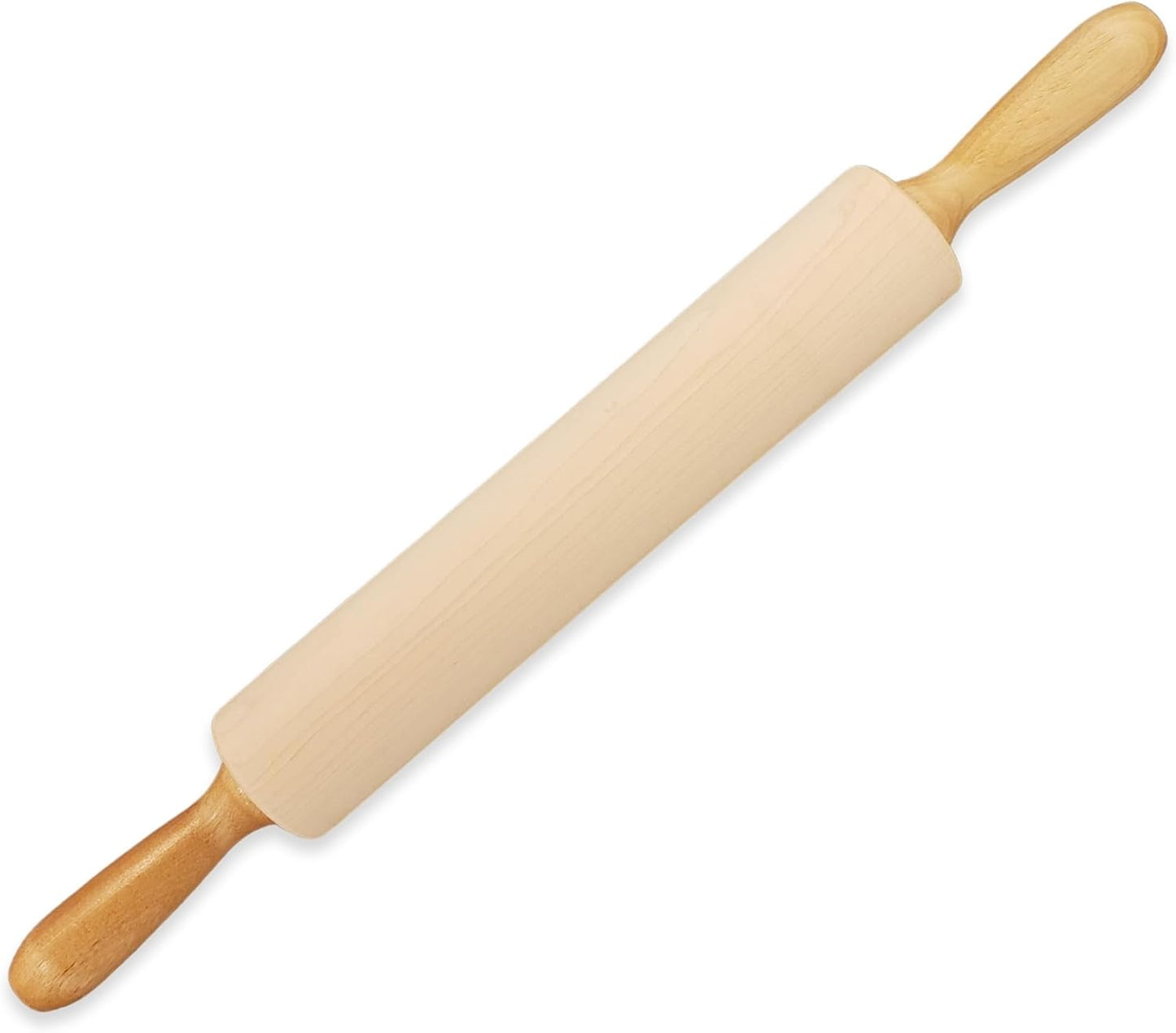 Frieling Crafted in the USA Maple Rolling Pin with Handles - Classic Rolling Pin for Baking - 2.4 x 12-Inch Barrel - Dough Roller