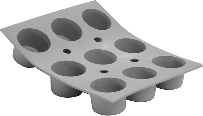 de Buyer ELASTOMOULE Mini-Muffin Silicone Mold - Creates 9 Muffins - Easy to Use & Clean - Dishwasher Safe