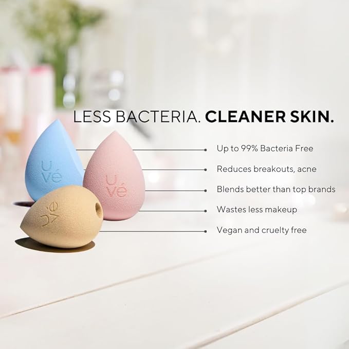PURE Cut Makeup Blender Sponge, Streak Free Application of Liquid, Powder & Cream Foundation, Professional Complexion Blending Tool, Cruelty Free, Vegan, Latex Free