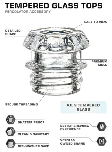 Glass Top Replacement Knob for Coffee Percolator,Coffee Percolator Glass Top Replacement Transparent Knob for and Espresso Machine Parts and Accessories