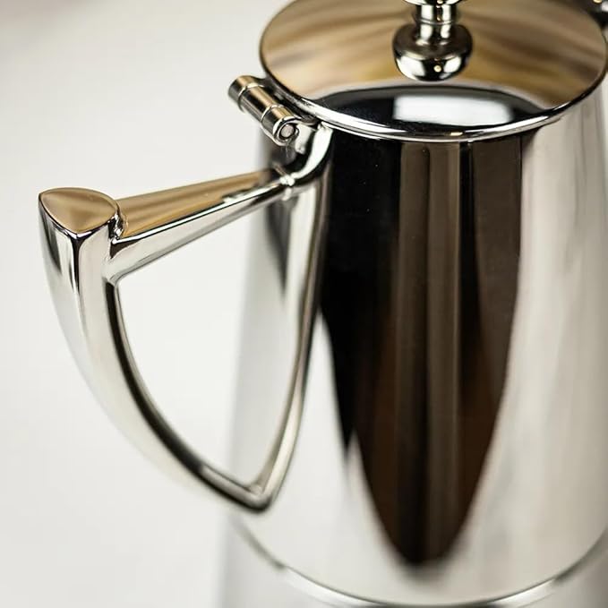 Cuisinox Roma Stovetop Espresso Maker COF-6R, Stainless Steel Coffee Percolator Stovetop, Heat-Resistant & Non-Reactive, 6-Cup Italian Espresso Maker Easy to Clean, Durable Stove Top Percolator