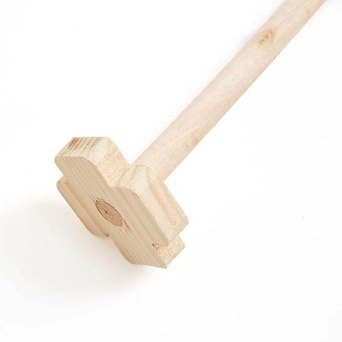 Butter Churner Old Fashioned Wooden-Style, 30 cm Tabletop Manual Dash Churn, 3 L / 3.2 Qt Capacity, Removable ~40 cm Plunger, Farmhouse Butter Maker for Home Kitchen, Hand-Operated Easy-Clean