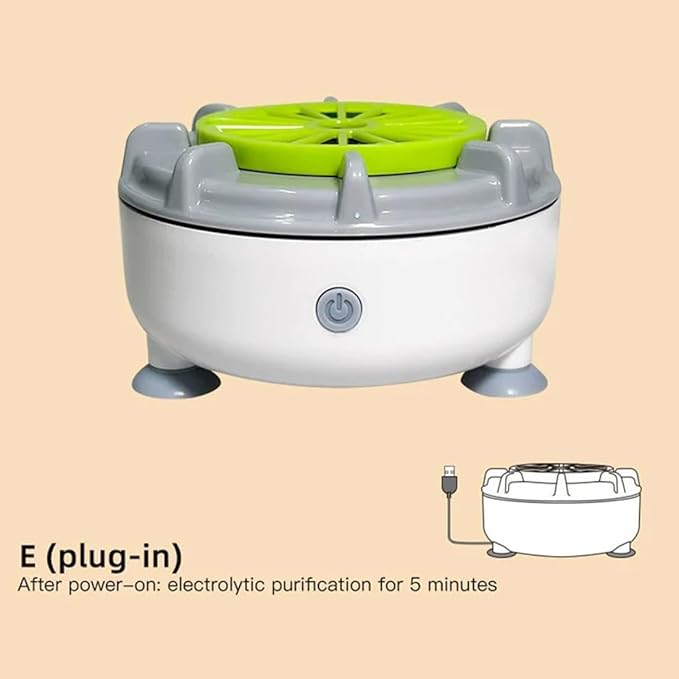 Efficient Portable Fruit and Vegetable Washers, Fruit and Vegetable Cleaning Machine, Electric Fruit Cleaner for Washing Fruits, Vegetables, Grain, Meat, Water-Proof & Wireless Charging (E)