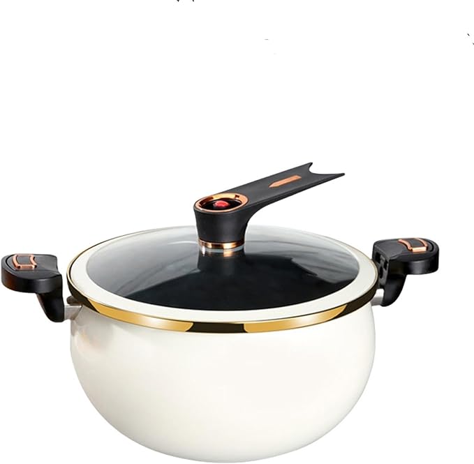 8L / 8.45Qt Micro Pressure Cooker With Visual Glass Lid & Handles, Non-Stick Multi-Function Pot For Gas, Electric Ceramic & Induction Stoves(Black)