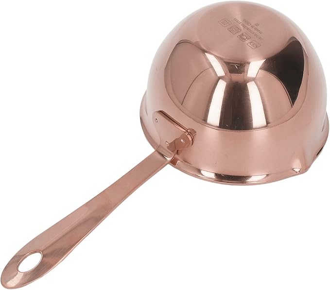 Stainless Steel Butter Warmer, Saucepan Chocolate Milk Butter Melting Pot Small Sauce Pan with Pour Spouts Cooking Pot for Hot Oil Soup Coffee Tea Warming (Pink Gold)