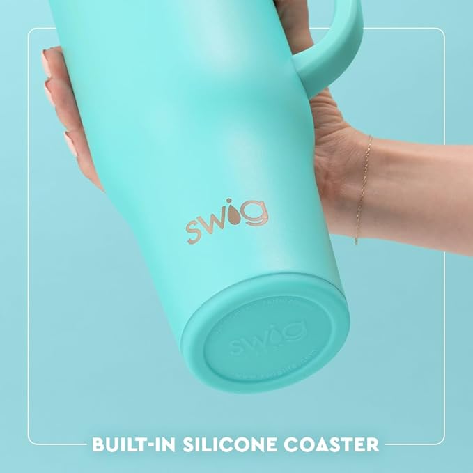 Swig Life 40oz Mega Mug, 40 oz Tumbler with Handle and Straw, Cup Holder Friendly, Dishwasher Safe, Extra Large Insulated Tumbler, Stainless Steel (Tee Time)
