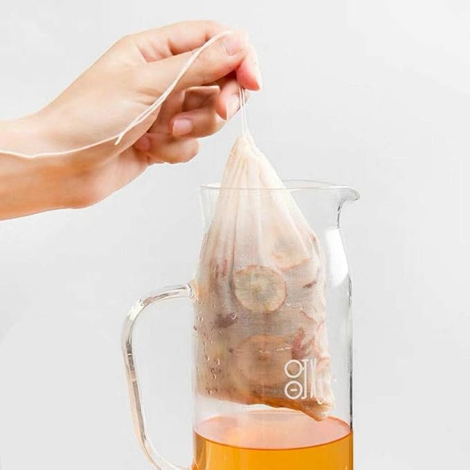 TamBee Disposable Drawstring Tea infusers Tea Filter Bags for Loose Tea Herbs 100Pcs 5.9" x 7.87" c for Brew Tea Cold Brew Coffee（ 5.9" x 7.87" /15 x 20cm） (100)