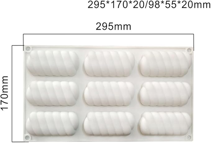 Silicone Mold for Baking Cakes,Soap Molds,Flower Shape Silicone Molds for Homemade French Dessert Mold for Pastry Chocolate,Jelly Chocolate Mold ＆ Ice Cube Tray (A_ Spiral Twist Shape)