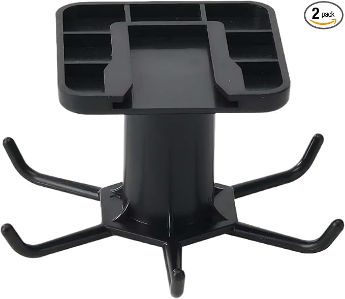 2PCS Under Cabinet Hooks for Kitchen Utensils, 360° Rotating Utility Hooks, Space-Saving Adhesive Kitchen Storage Rack for Hanging Tools and Utensils, Durable and Easy Installation (Black)