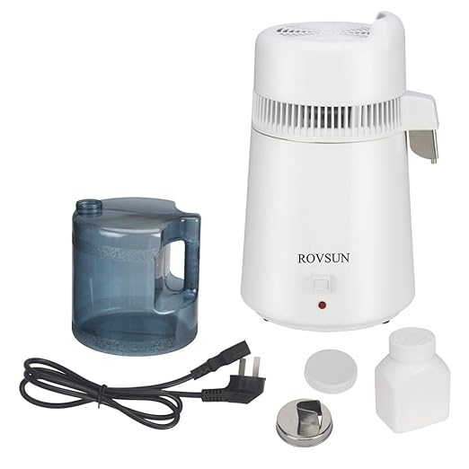 Bonnlo 1.6 Gallon/6L Water Distiller w/BPA-Free Container & All Stainless Steel Interior for Home Use, 900W Countertop Distilled Water Machine Maker Purifier Filter, Distilling Pure Water Maker