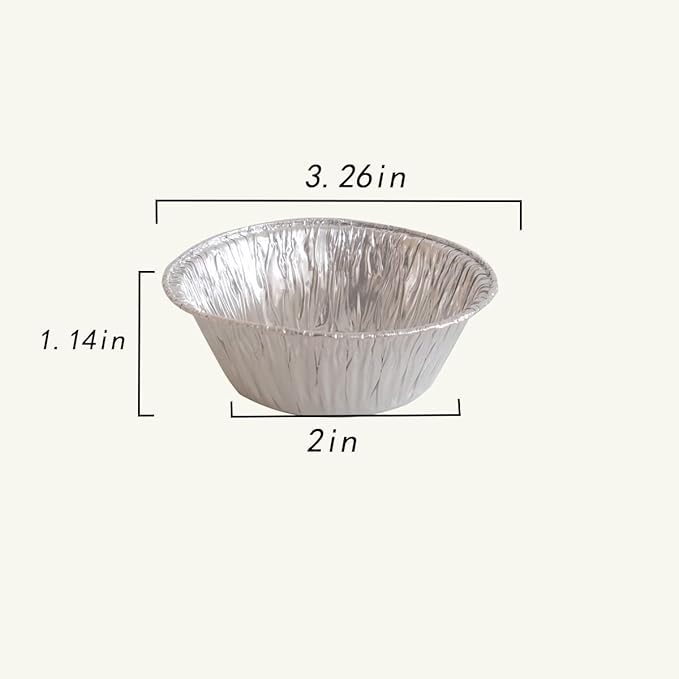 200 Pcs Aluminum Foil Pie Trays, Mini Pie Pans, Disposable Baking Tart Molds, Aluminum Foil Pie Pan for Baking Tart Eggs, Quiche Pie, Caramel Pudding Pie (200 PCS)