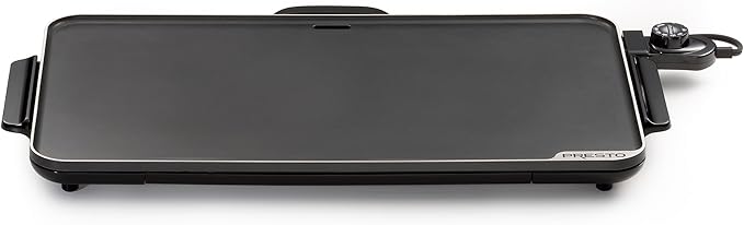 Presto 07072 22-Inch Extra Large Griddle, 22"x 13", Low Profile Design, Ceramic Nonstick, Black