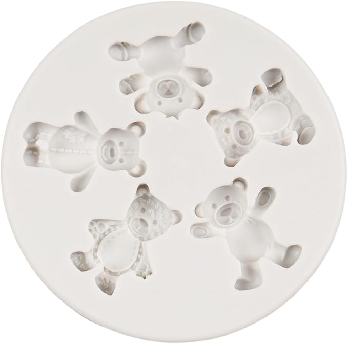Bear Silicone Fondant Molds Bear Candy Chocolate Molds For Cake Decoration Cupcake Topper Chocolate Candy Polymer Clay Gum Paste
