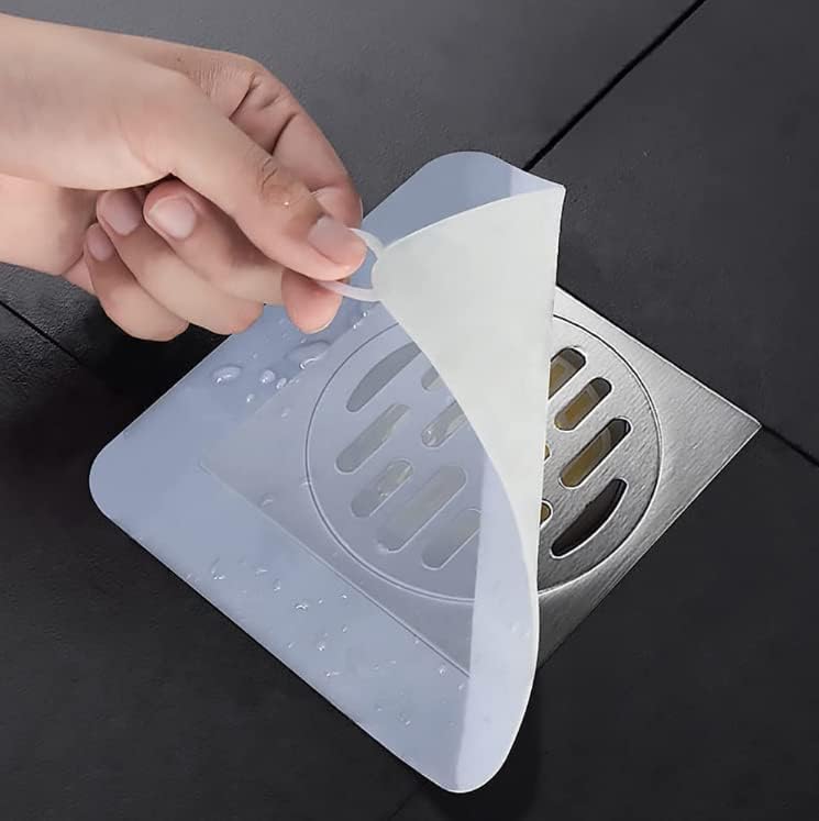 2 Pieces 6 x 6 Inch Silicone Tub Stopper Floor Drain Cover Sewer Anti-Odor Mat Deodorizing Drain Plugs for Kitchen, Bathroom and Laundry