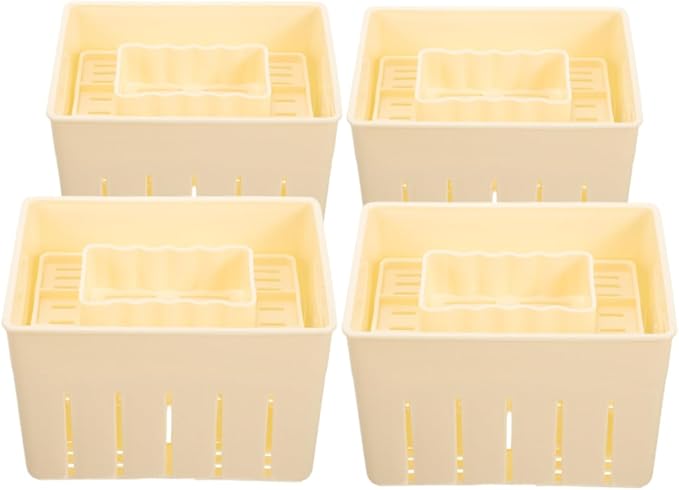Cabilock 3sets Tofu Press Mold for Homemade Cheese and Bean Curd Tofu Maker Kit for Kitchen Use Easy to Use for Experimenting with Flavors and Textures 4pcs*3