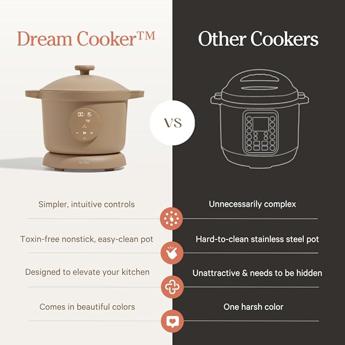 Our Place Dream Cooker | 6-quart Multicooker | 4 Versatile Modes | Pressure Cook, Slow Cook, Sear & Saute, Keep Warm | Hands-Free Steam Release | Tailored Control Panel | Blue Salt