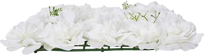 VEVOR 3D Flower Wall Panel, 24 PCS 15 x 15 inch, Artificial Floral Wall Background Mesh Backing Mat,Seamless Design&Easy Installation for Wedding Valentines Day Home Baby Party Backdrop Decor,White