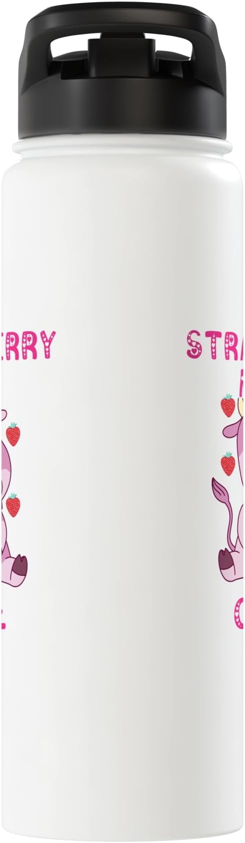 Strawberry Milk Girl Japanese Strawberry Shake Cute Pink Cow Stainless Steel Insulated Water Bottle