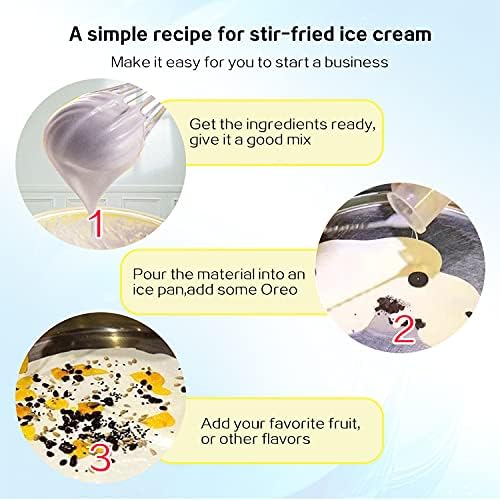 Kolice Commercial ETL certificated 21"x21" Single Square Pan Fried Ice Cream Machine, Frozen Yogurt Roll Ice Cream Machine, Fry Ice Cream Roll Machine-auto defrost